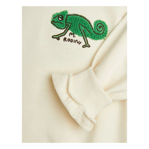 Mini Rodini - Bio-Baumwoll-Sweatshirt mit Eidechse | Ecru