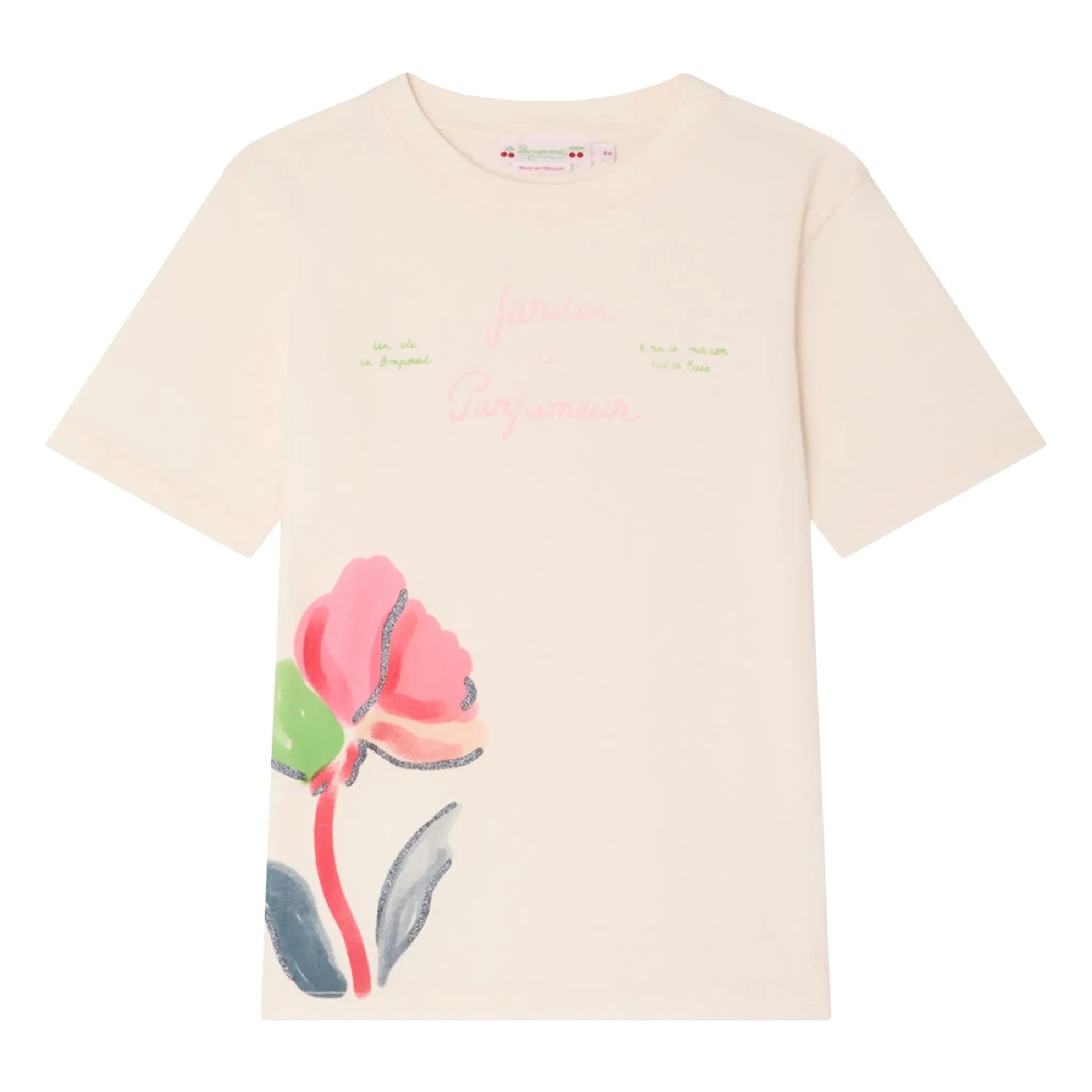 Bonpoint - Thida Fleur T-Shirt aus Bio-Baumwolle | Hellrosa