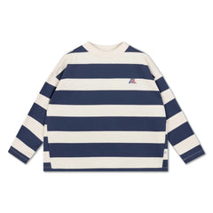 Repose AMS - Organik Pamuklu Çizgili Sweatshirt | Mavi