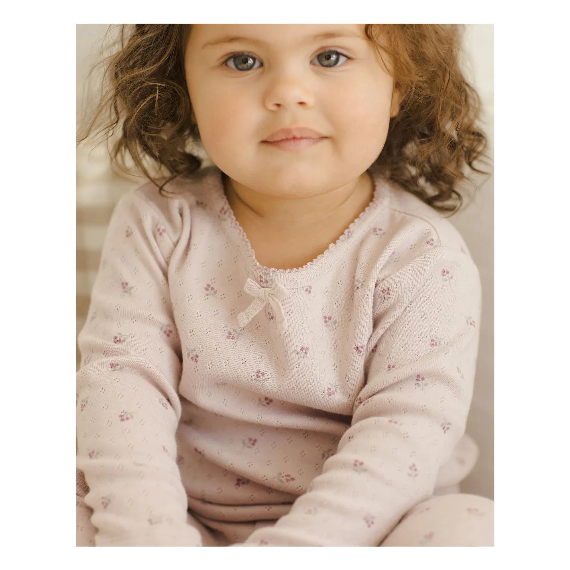 Quincy Mae - Pointelle Bio-Baumwoll T-Shirt und Leggings Set | Lila