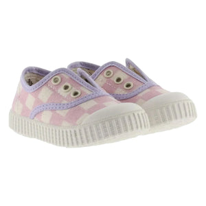 Victoria - Lona Quadrille Karierte Sneakers | Rosa