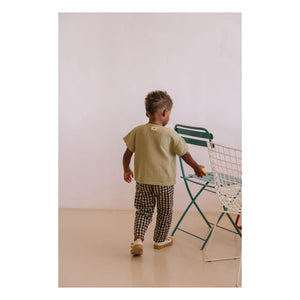 Studio Bohème - Cousin Vichy Hose aus Bio-Baumwollgaze | Schwarz