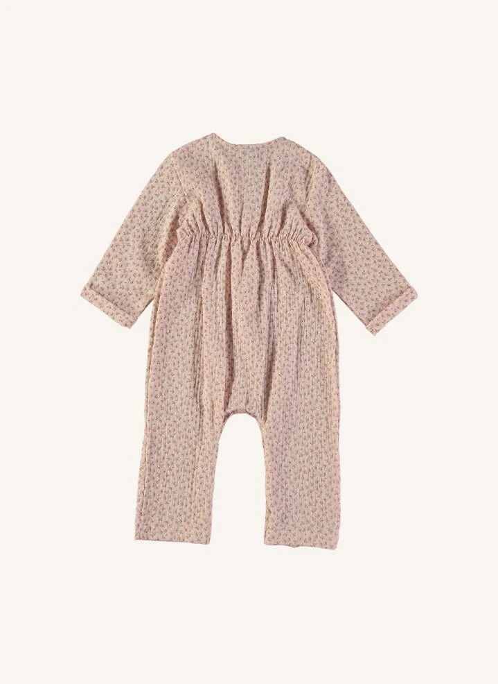 Risu Risu - Cosi Organik Pamuk Gazlı Çiçek Desenli Pijama Takımı | Pembe