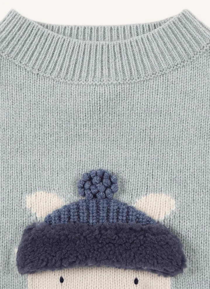 Donsje - Denn Polar Ayı Merino Yünlü Kazak | Mavimsi gri
