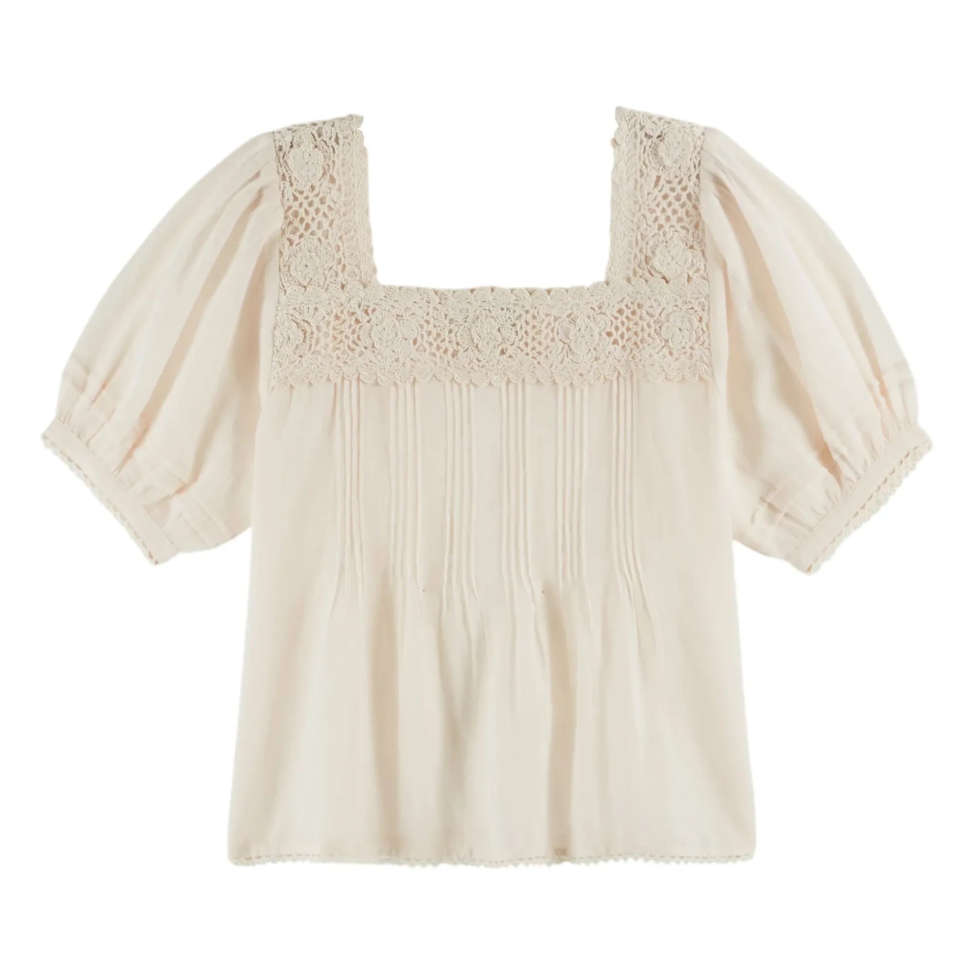 Emile et Ida - Blumenbluse Baumwolle Häkel | Creme