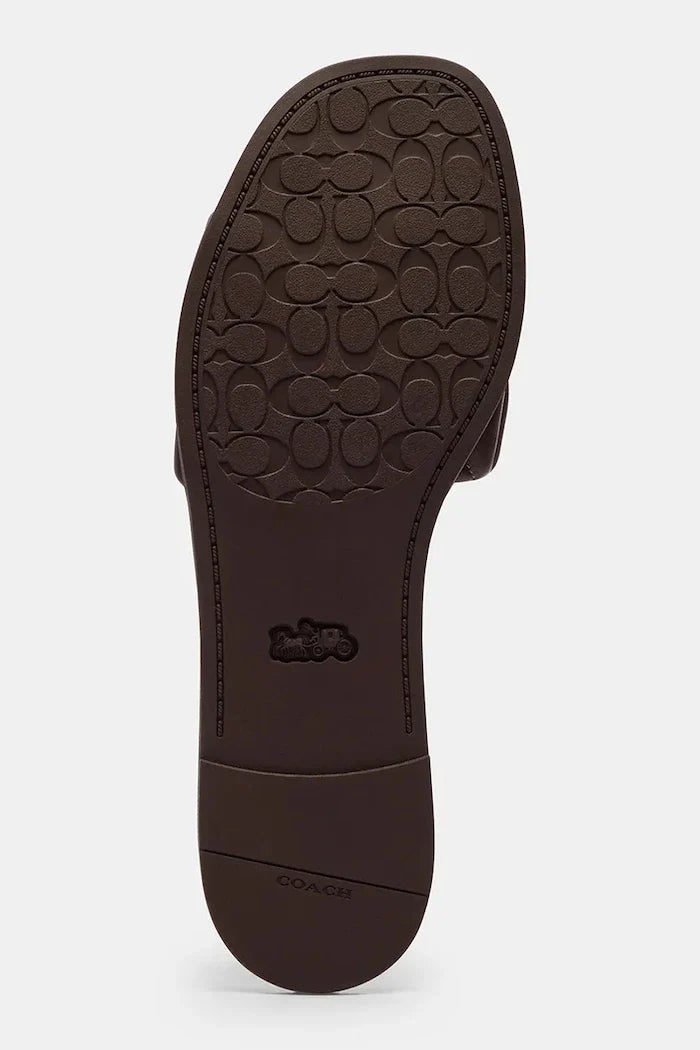 Coach Holly Quilted Leather Sandal kadın deri düz taban terlik