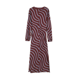 Bobo Choses – Psychedelisch gestreiftes Kleid | Burgunderrot