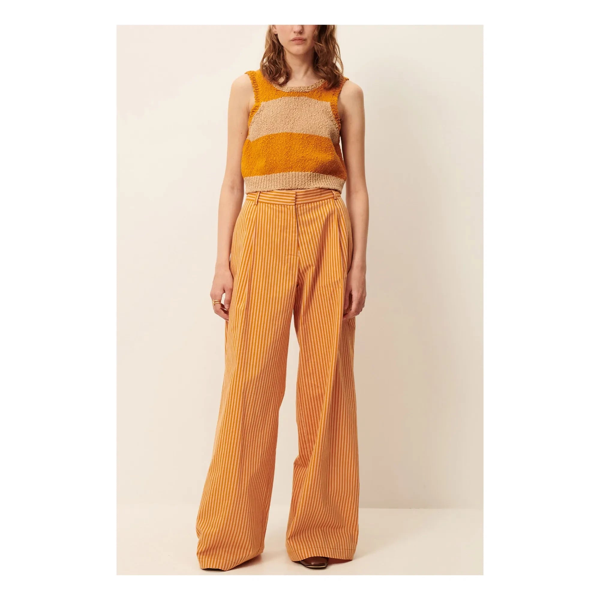 Sessùn - Hose Provencia aus gestreifter Baumwolle | Orange