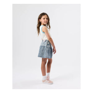Goldie + Ace - Peplum Jeansrock | Blau