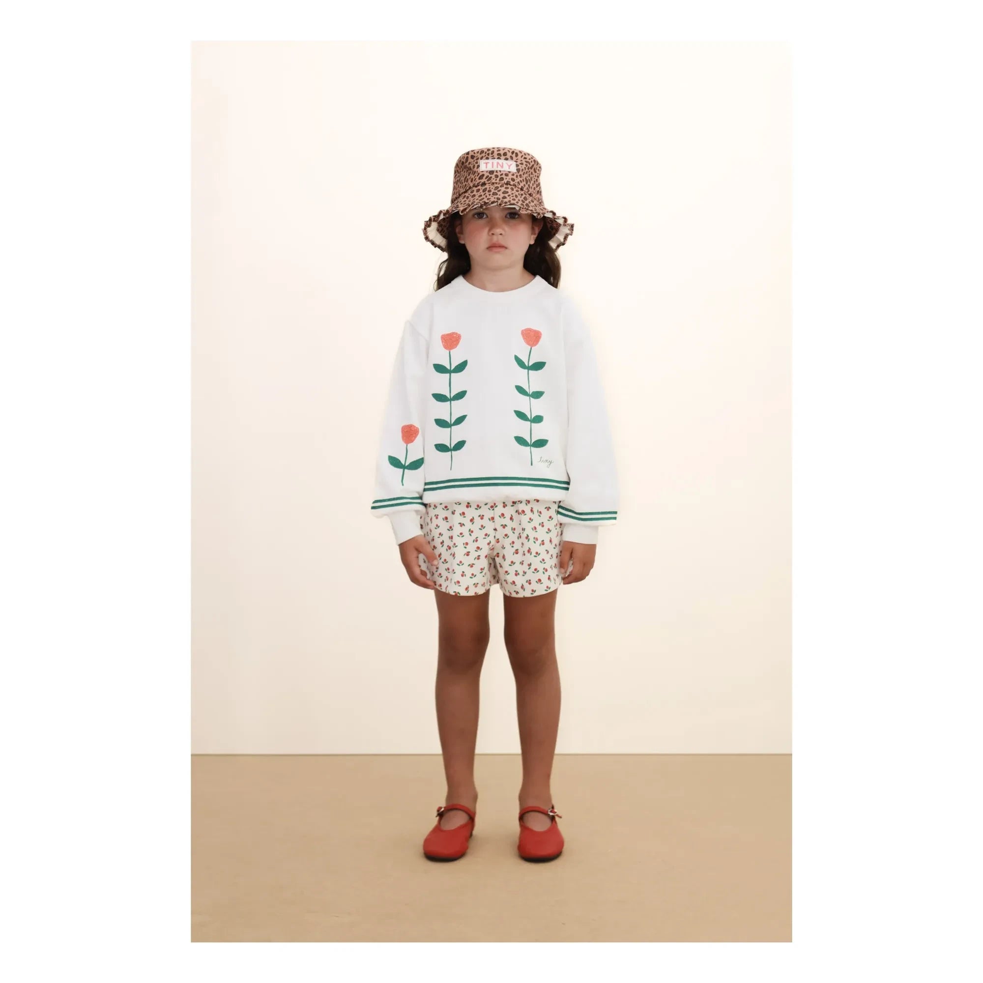 Tinycottons - Volantshorts Roses Bio-Baumwolle | Weiß
