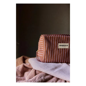 Gabrielle Paris - Waschtasche mit lila Streifen | Rosa