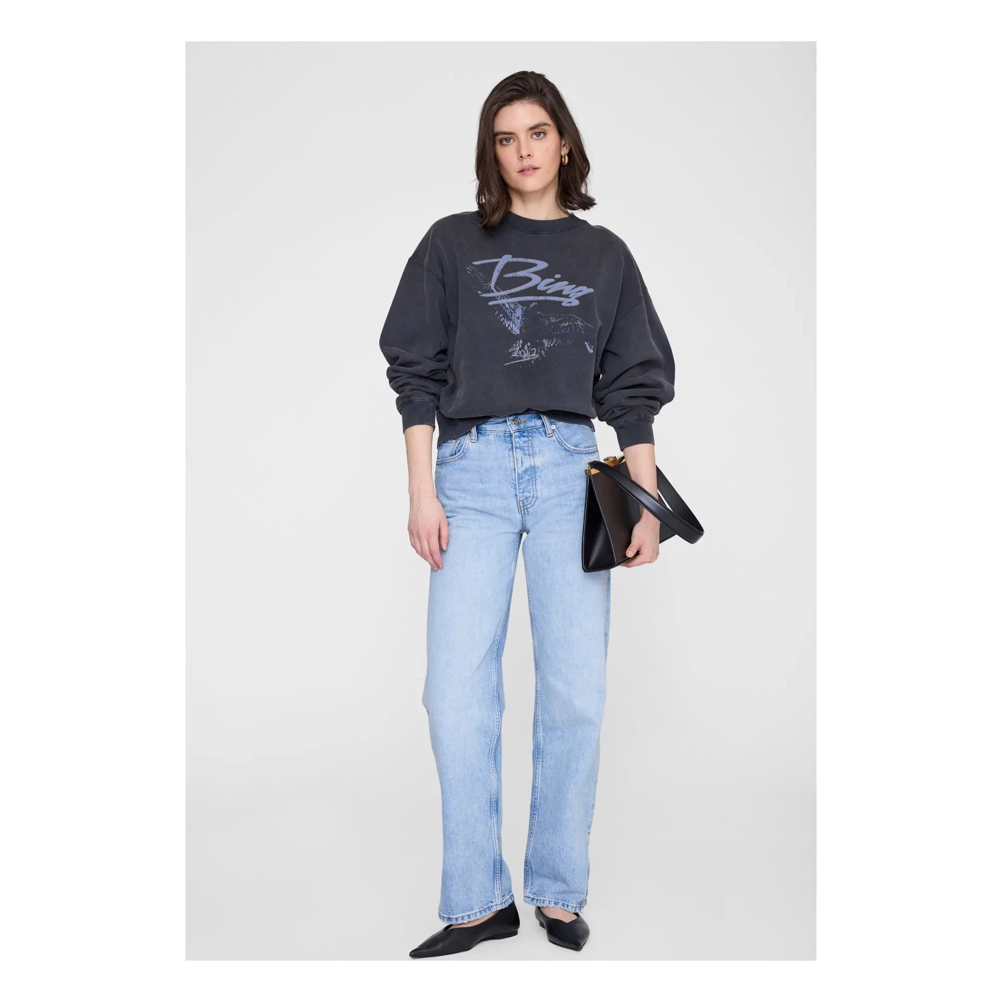 Anine Bing - Spencer-Sweatshirt | Washed Black