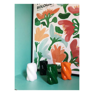 Anna + Nina - Gedrehte Kerze - 9 cm | Orange