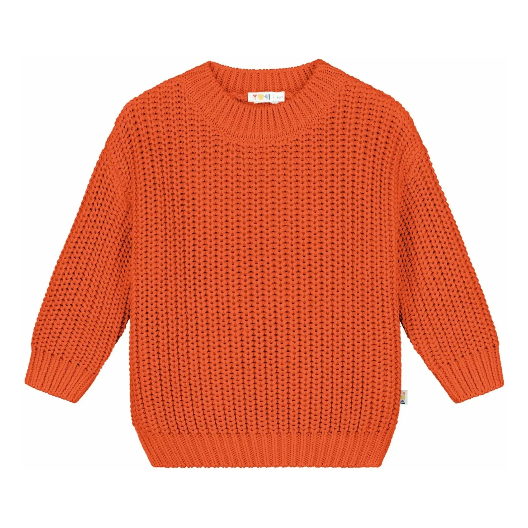Yuki - Bio-Baumwolle Dicker Strickpullover | Orange