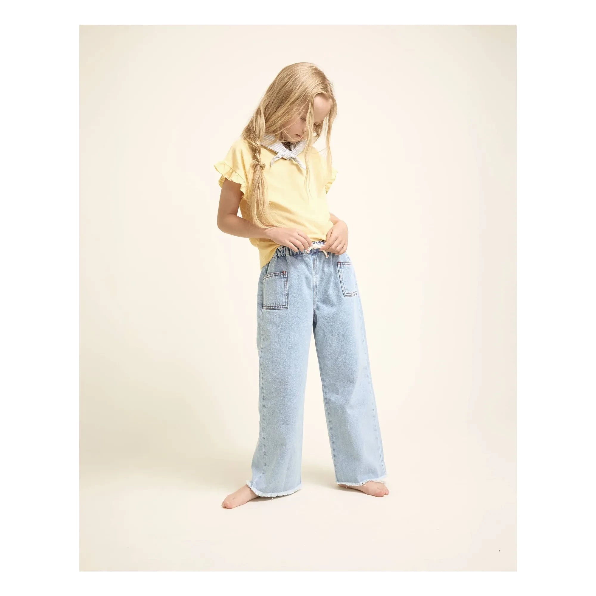 Búho - Links gefärbte, ausgewaschene Jeans | Hellblau