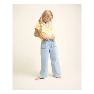 Búho - Links gefärbte, ausgewaschene Jeans | Hellblau