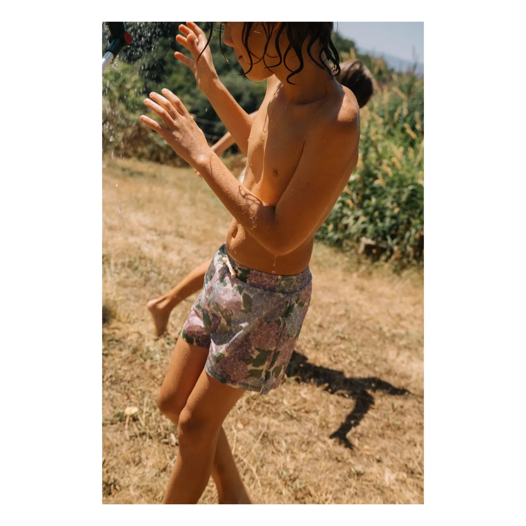 Studio Bohème - Chico Fleurs Bio-Baumwoll-Badeshorts | Flieder