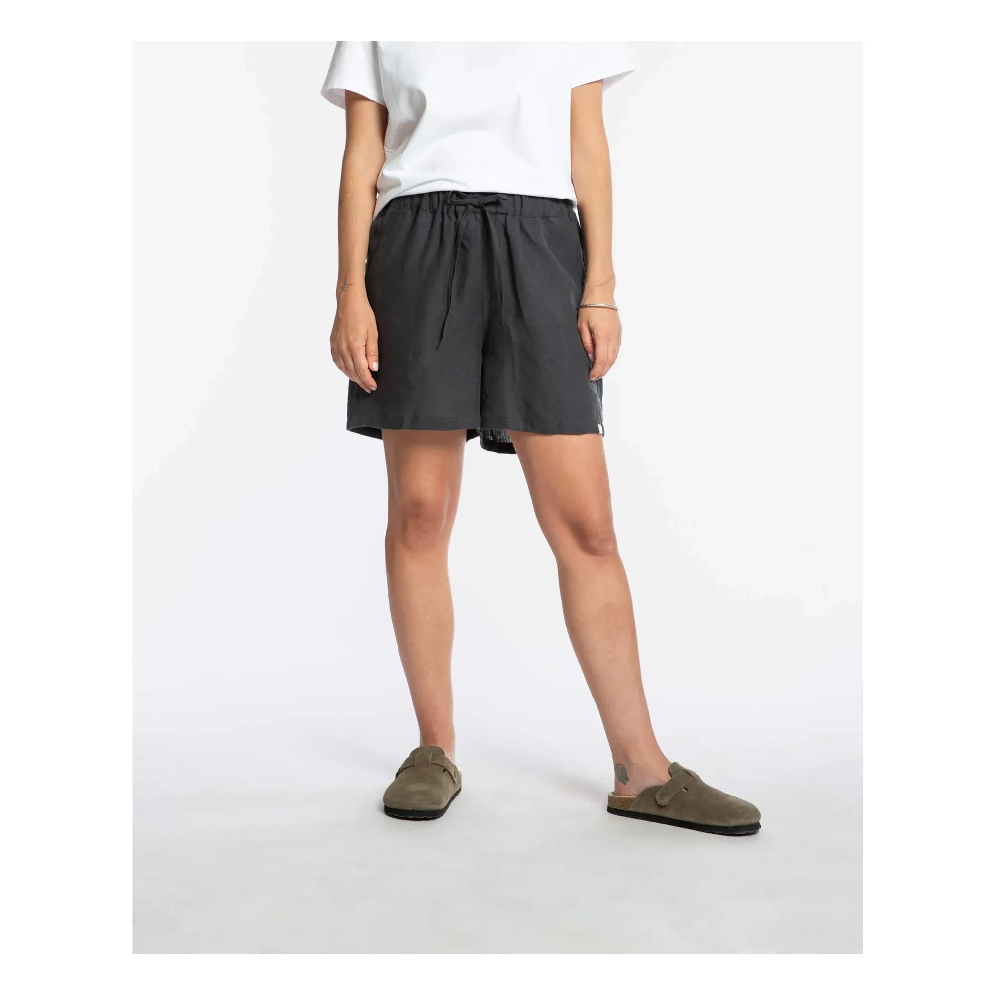 Matona - Leinen-Shorts | Dunkelgrau