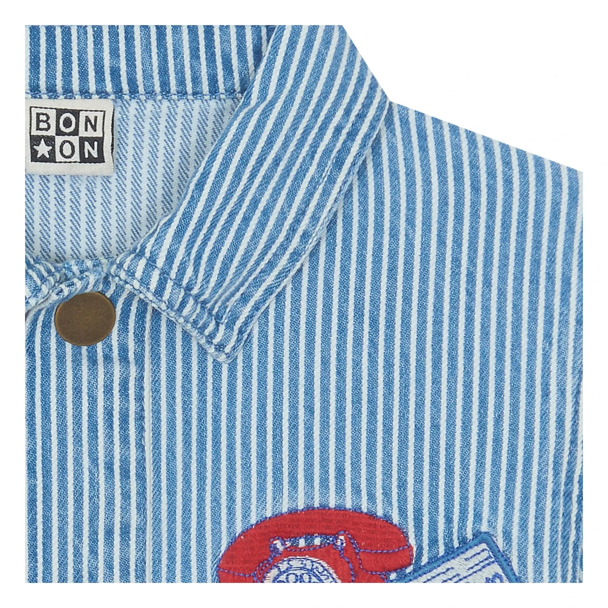 Bonton - Nineties Gestreiftes Overshirt | Blau