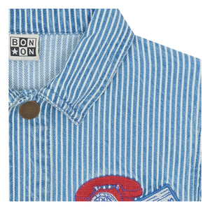 Bonton - Nineties Gestreiftes Overshirt | Blau