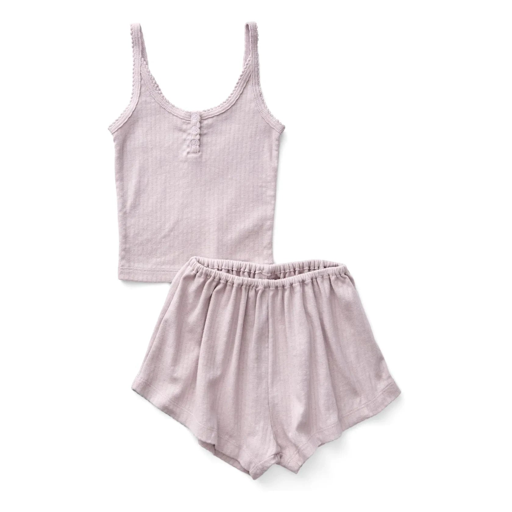 Soor Ploom - Favori Tanktop und Shorts Set aus Bio-Baumwolle | Beige-Rosa