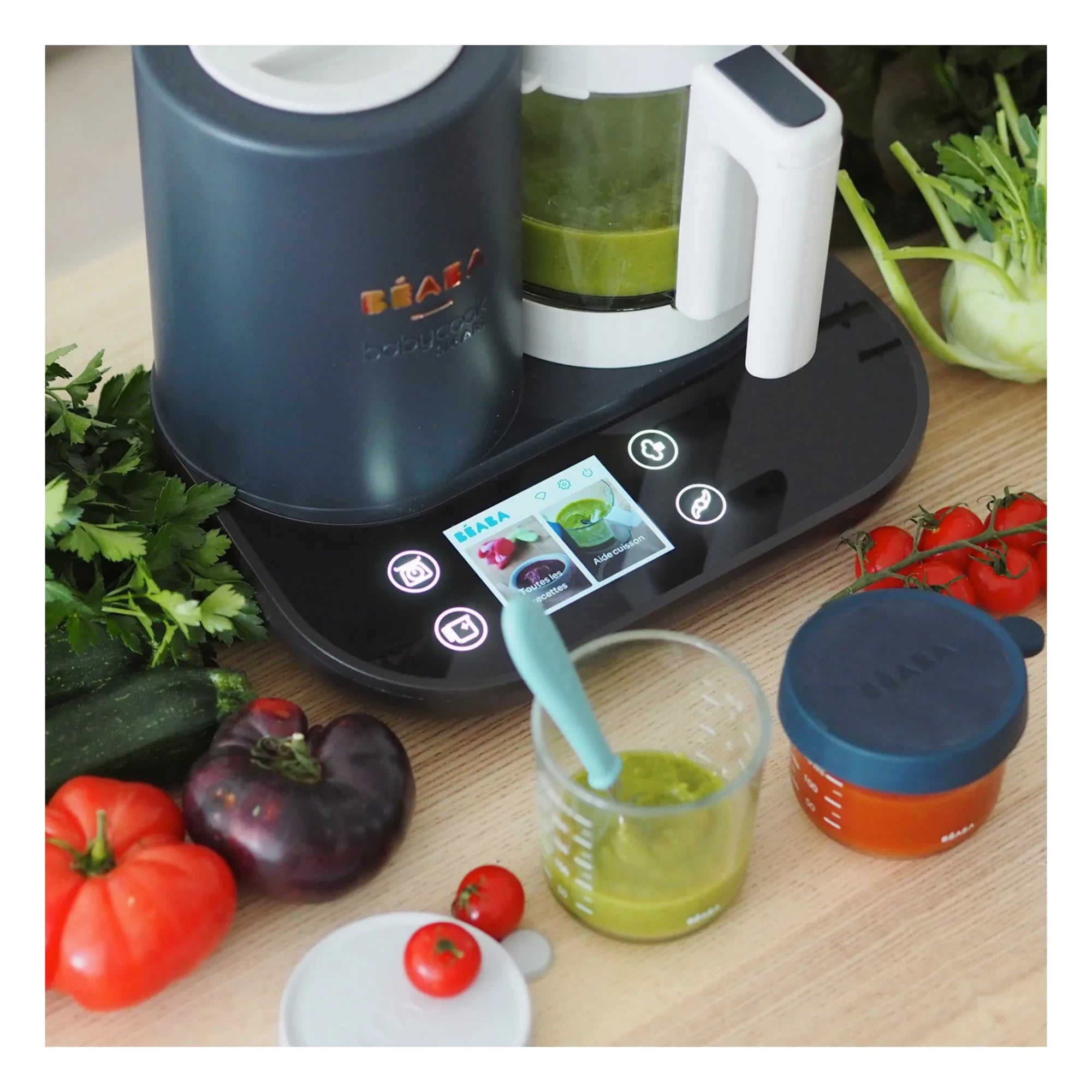 Béaba - BabyCook Smarte Küchenmaschine | Anthrazit
