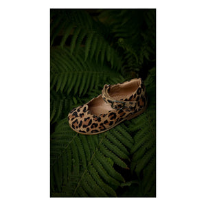 Petit Nord - Scallop Mary Jane Leopard | Braun