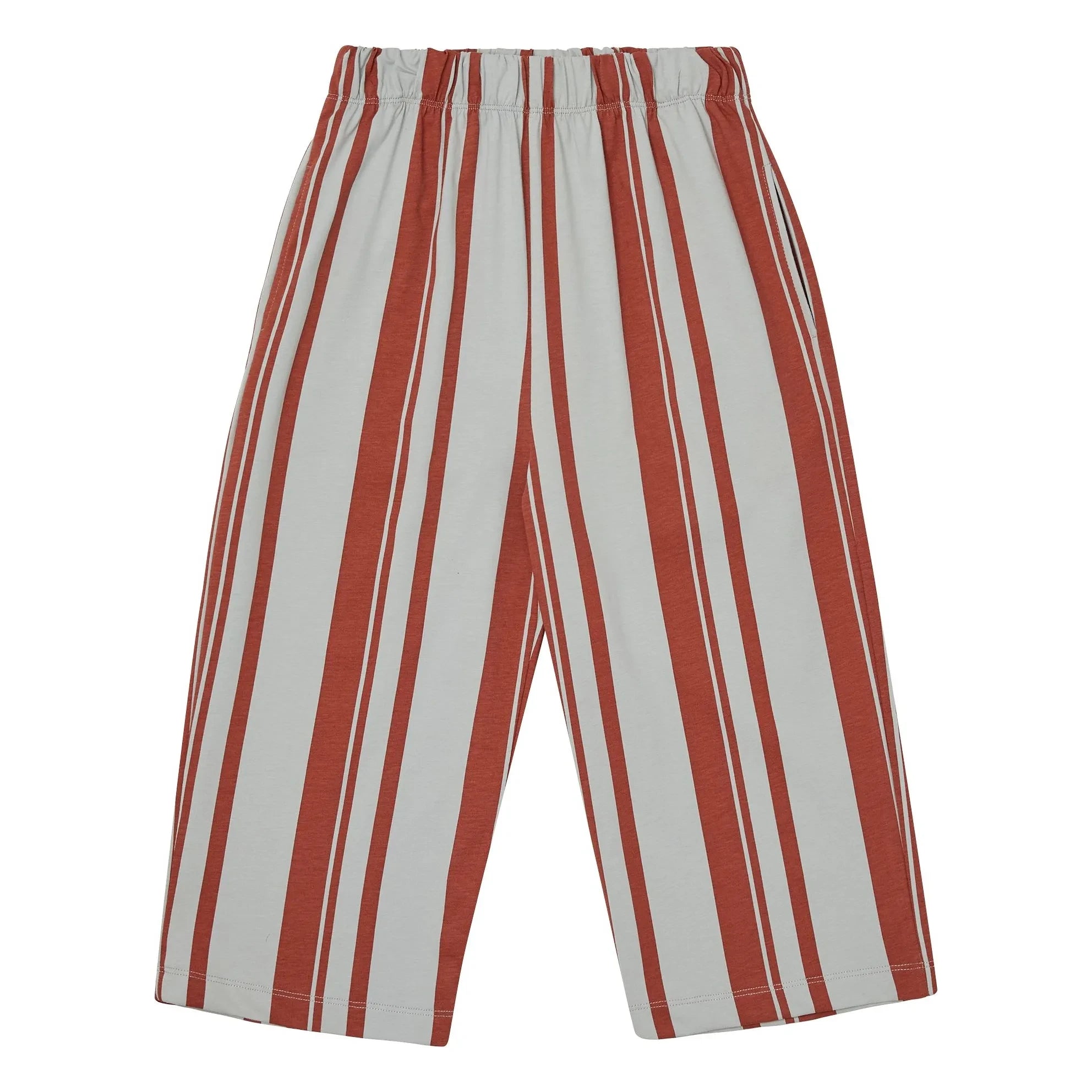 Main Story - Gestreifte Jerseyhose aus Bio-Baumwolle | Rot