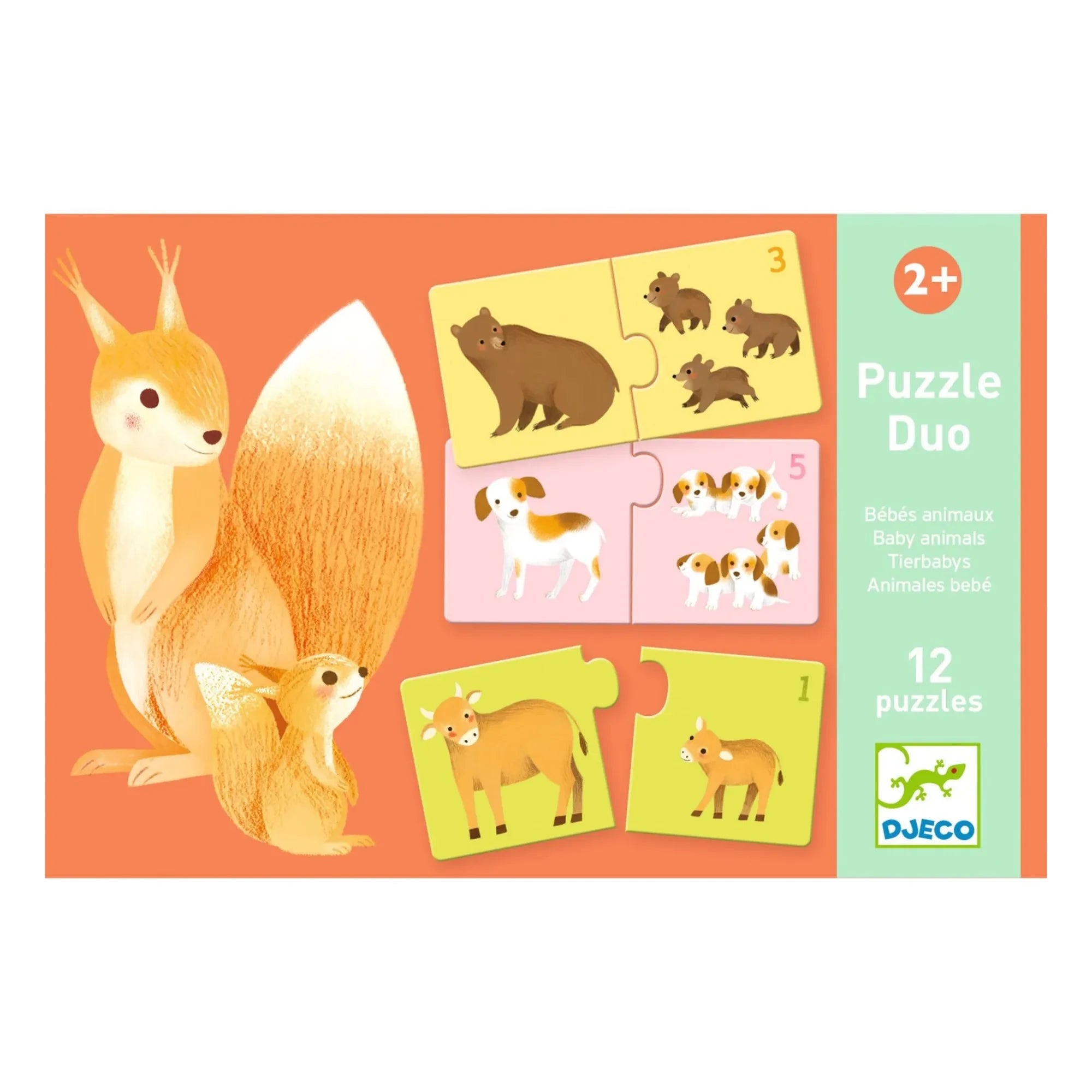 Djeco - Duo-Trio Babytiere Puzzle