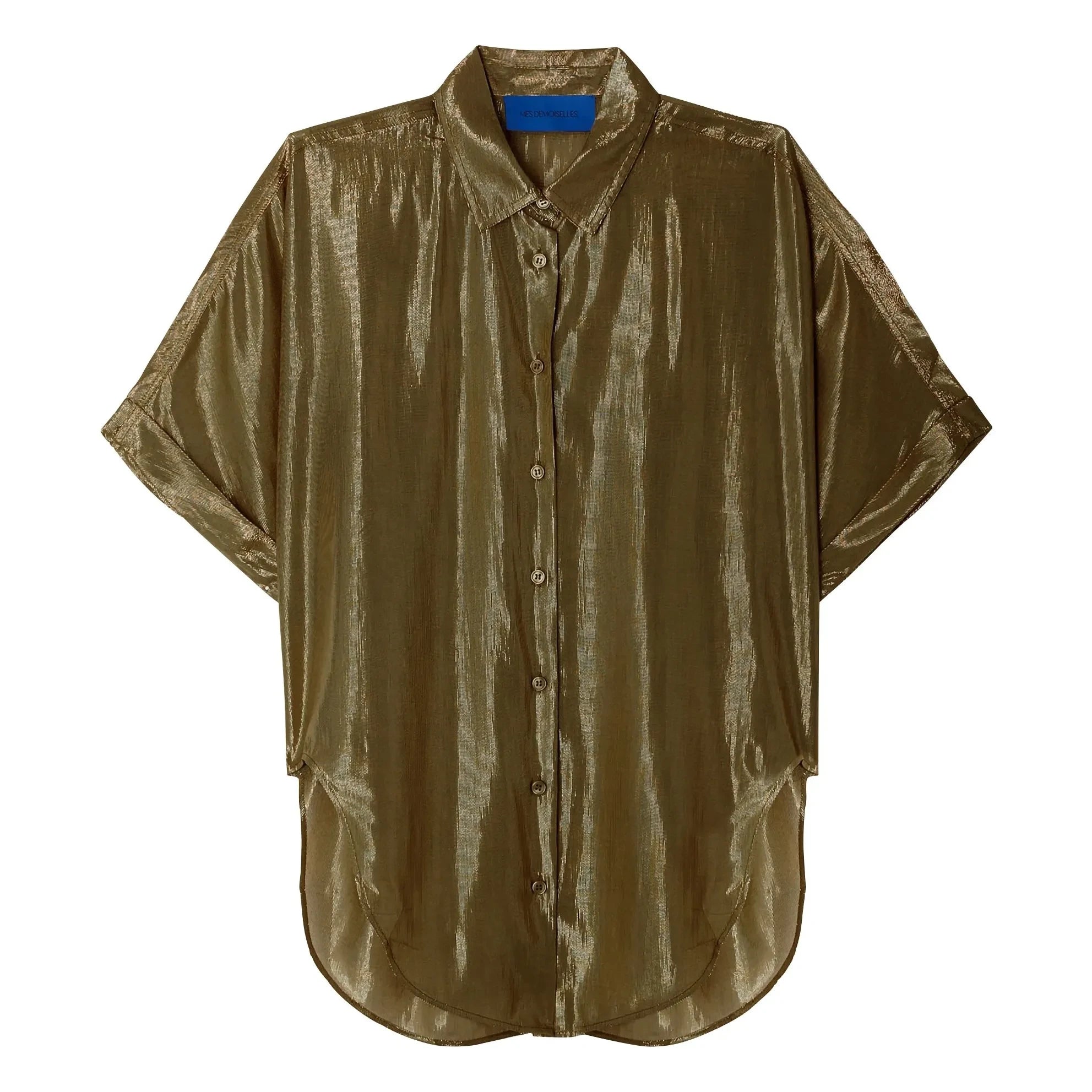 Mes Demoiselles - Offene Metallic-Bluse | Grau