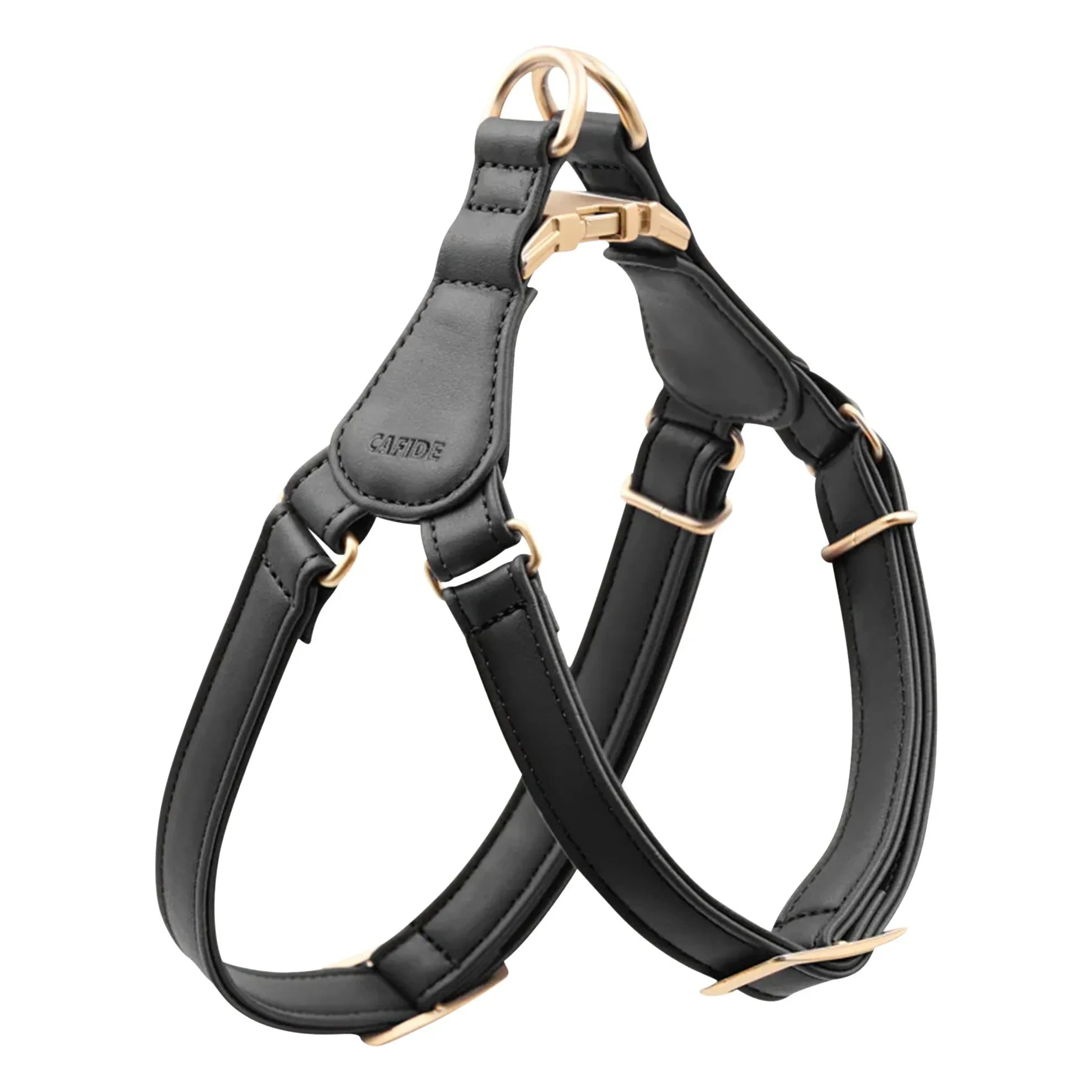Cafide - Vegan Leder Hundegeschirr Step in | Schwarz