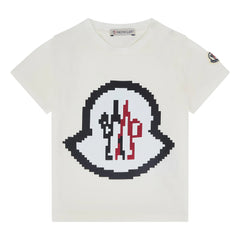 Moncler – T-Shirt mit Monogramm-Logo | Weiß