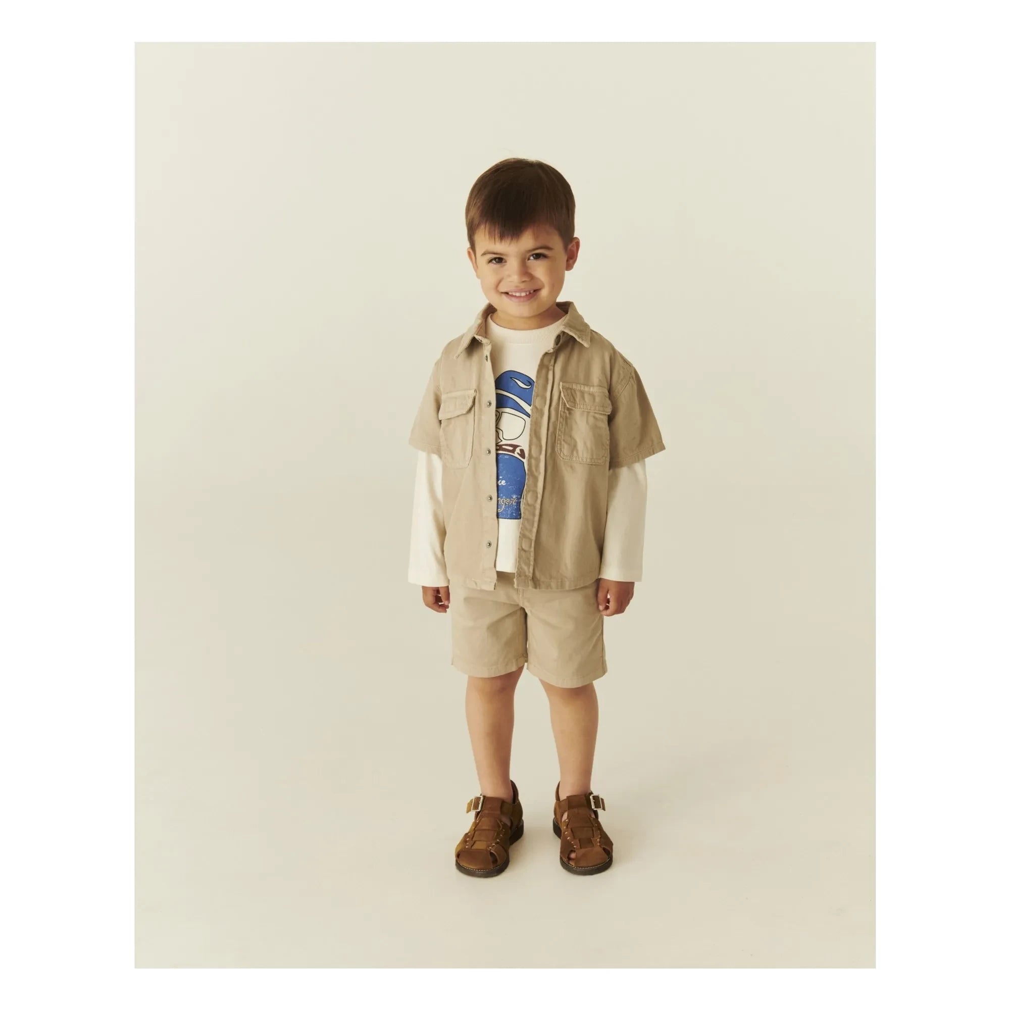 Copenhagen Colors – Shorts mit Naht am Saum, Bio-Baumwoll-Twill | Beige