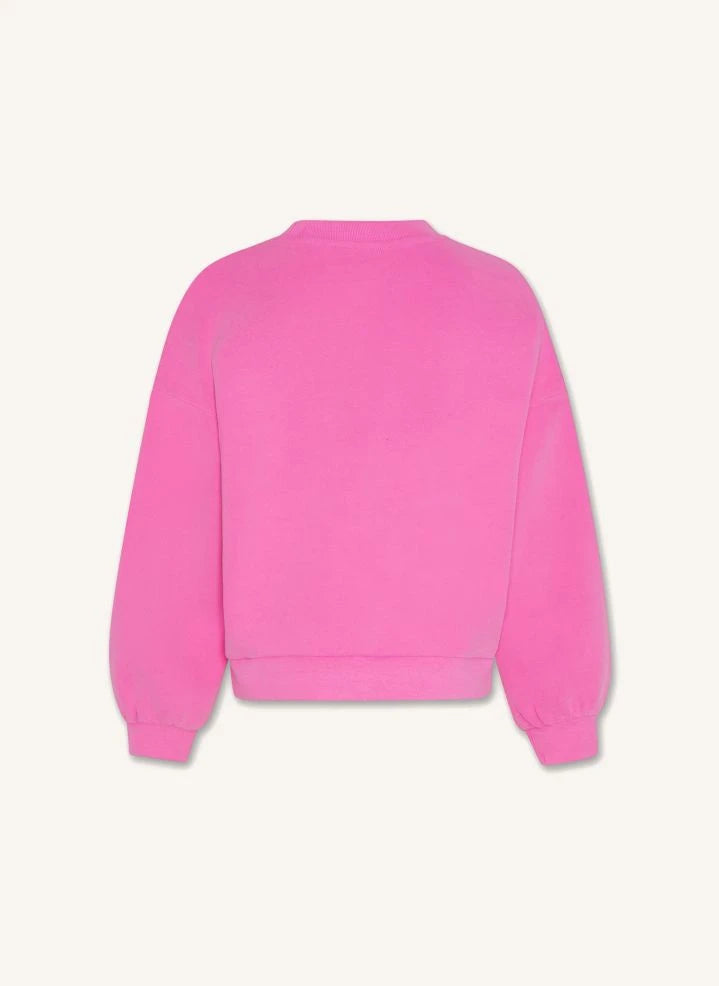 AO76 - Violetta aus recycelter Baumwolle Sweatshirt | Fluoreszierendes Pink