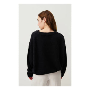 American Vintage - Vitow Alpaka- und Woll-Pullover mit Bootsausschnitt | Schwarz