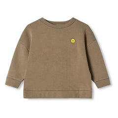 Fliink - Alvin Smiley Bio-Baumwoll-Sweatshirt | Taupe Braun