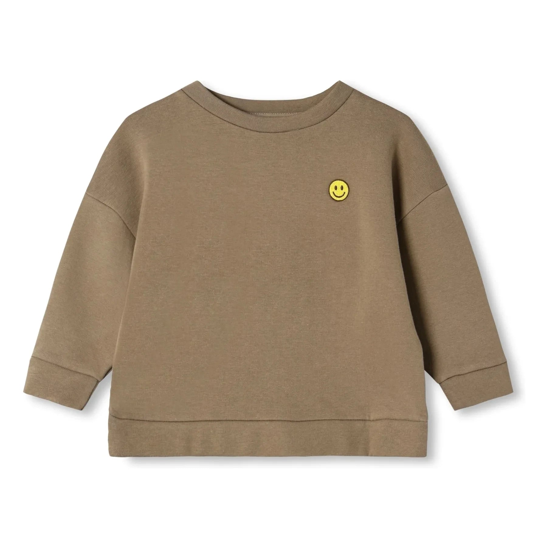 Fliink - Alvin Smiley Bio-Baumwoll-Sweatshirt | Taupe Braun