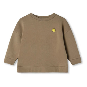 Fliink - Alvin Smiley Bio-Baumwoll-Sweatshirt | Taupe Braun