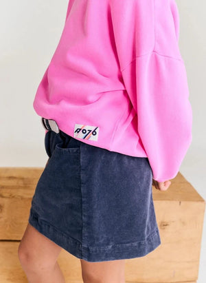 AO76 - Violetta aus recycelter Baumwolle Sweatshirt | Fluoreszierendes Pink