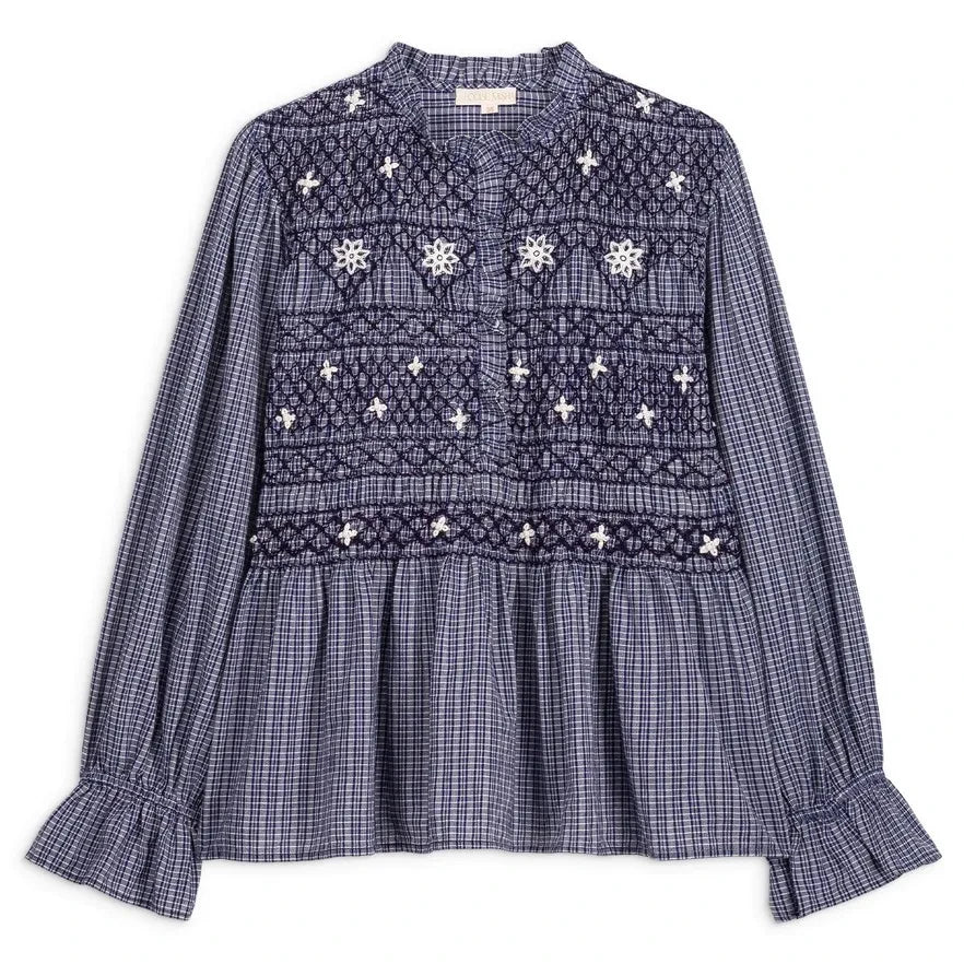 Louise Misha - Ileana Organik Pamuk Bluz | Indigo