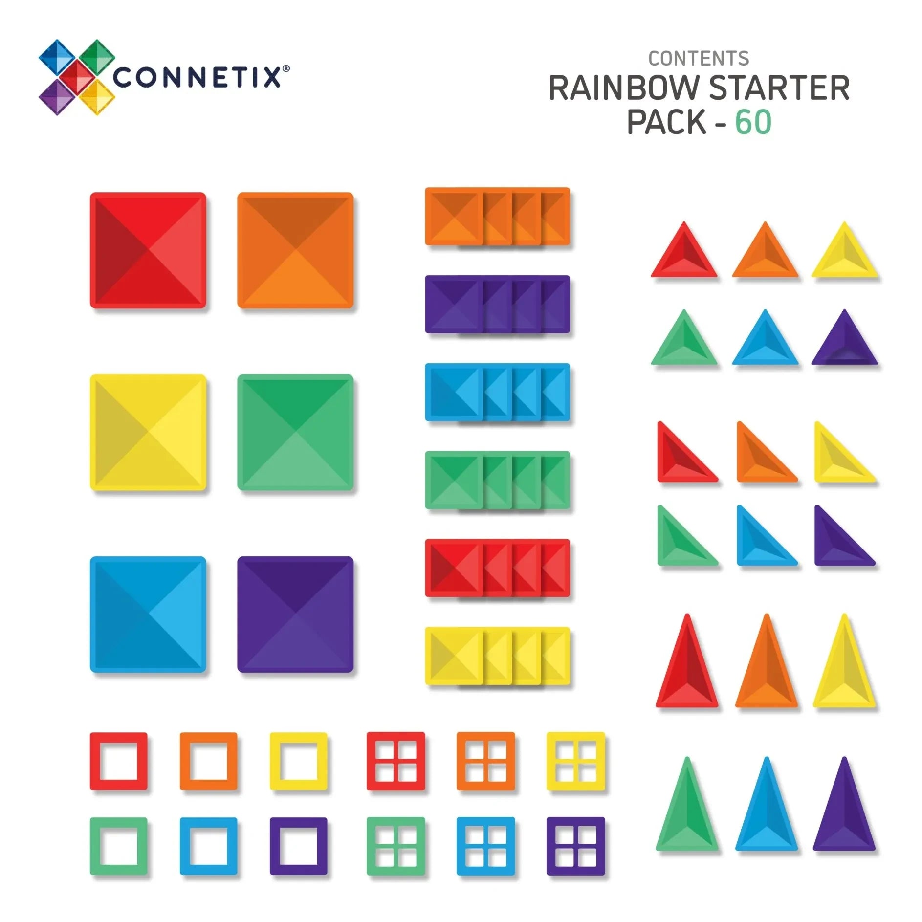 Connetix - Starter-Set - 60 Teile | Regenbogen