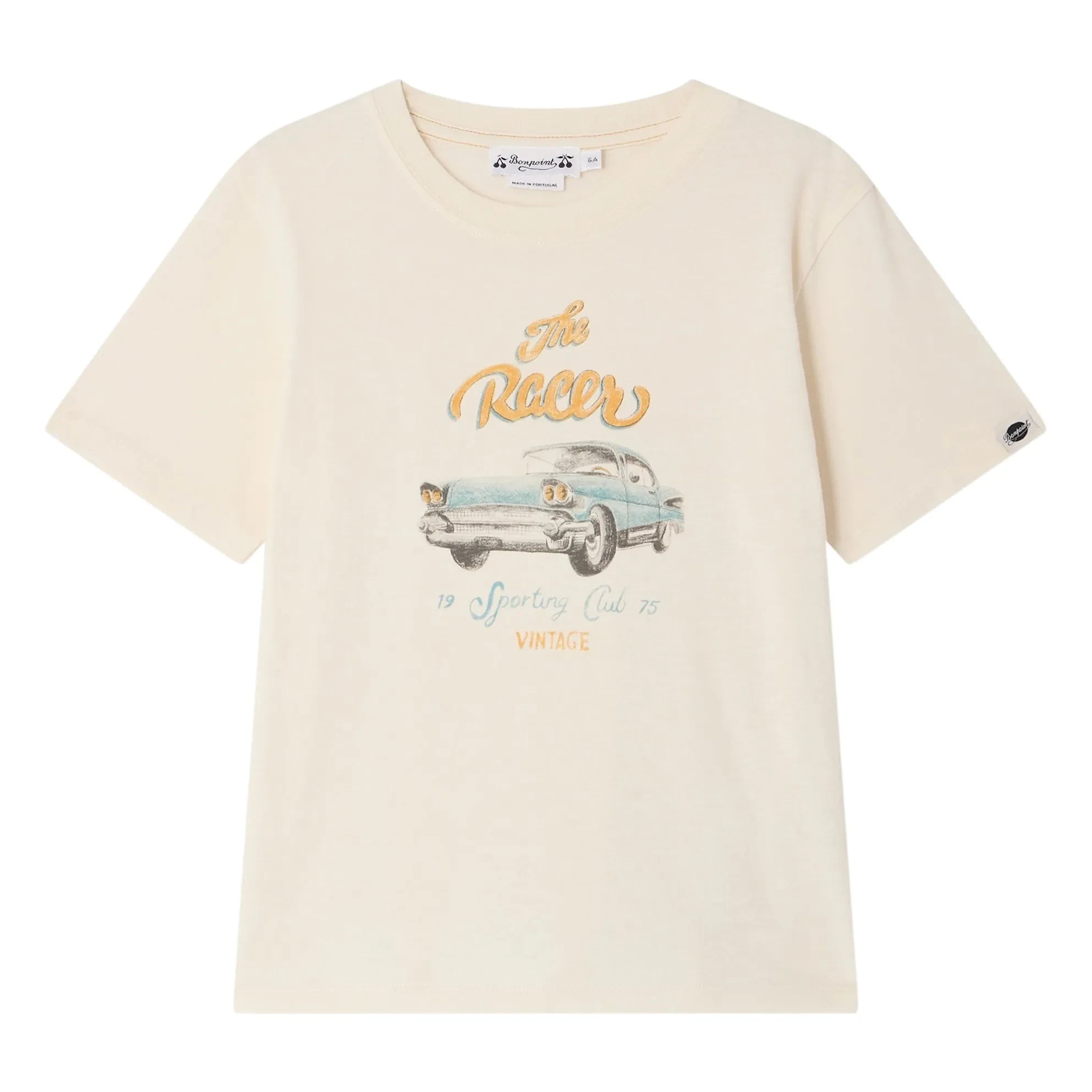 Bonpoint - Thibald Auto T-Shirt Bio-Baumwolle | Elfenbein