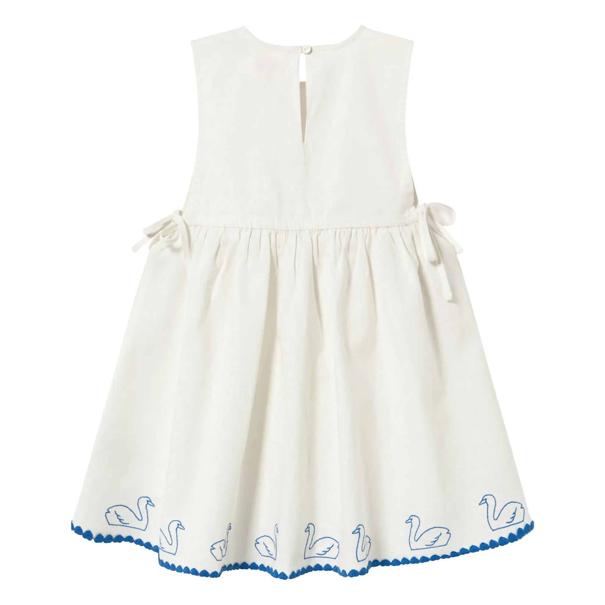 Tinycottons - Leinenkleid Schwäne | Weiß