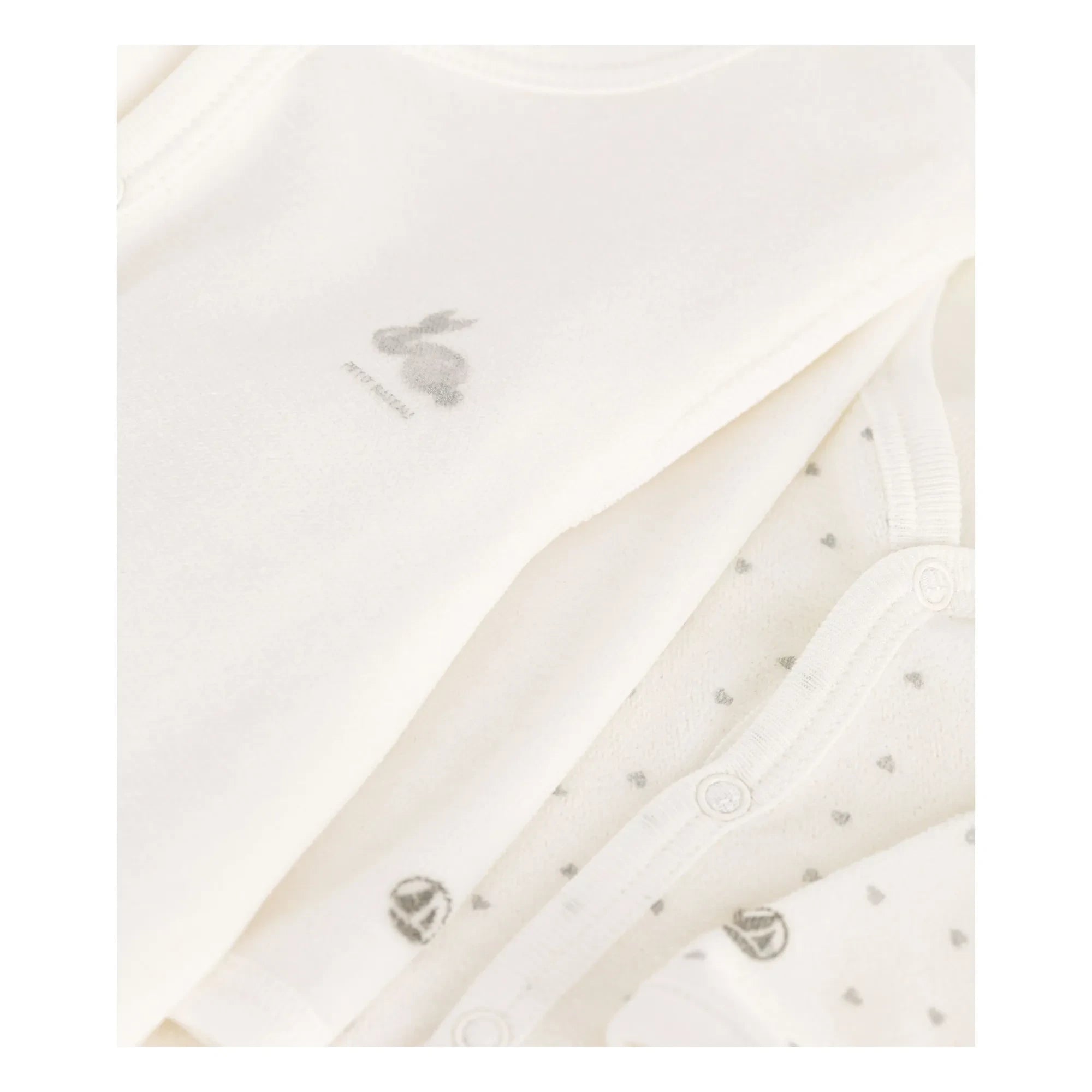 Petit Bateau - 2er-Pack Dors Bien Velours Schlafanzug-Set | Weiß