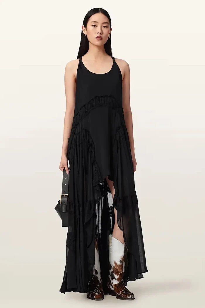 AllSaints Asimetrik Viskon Elbise DORINA