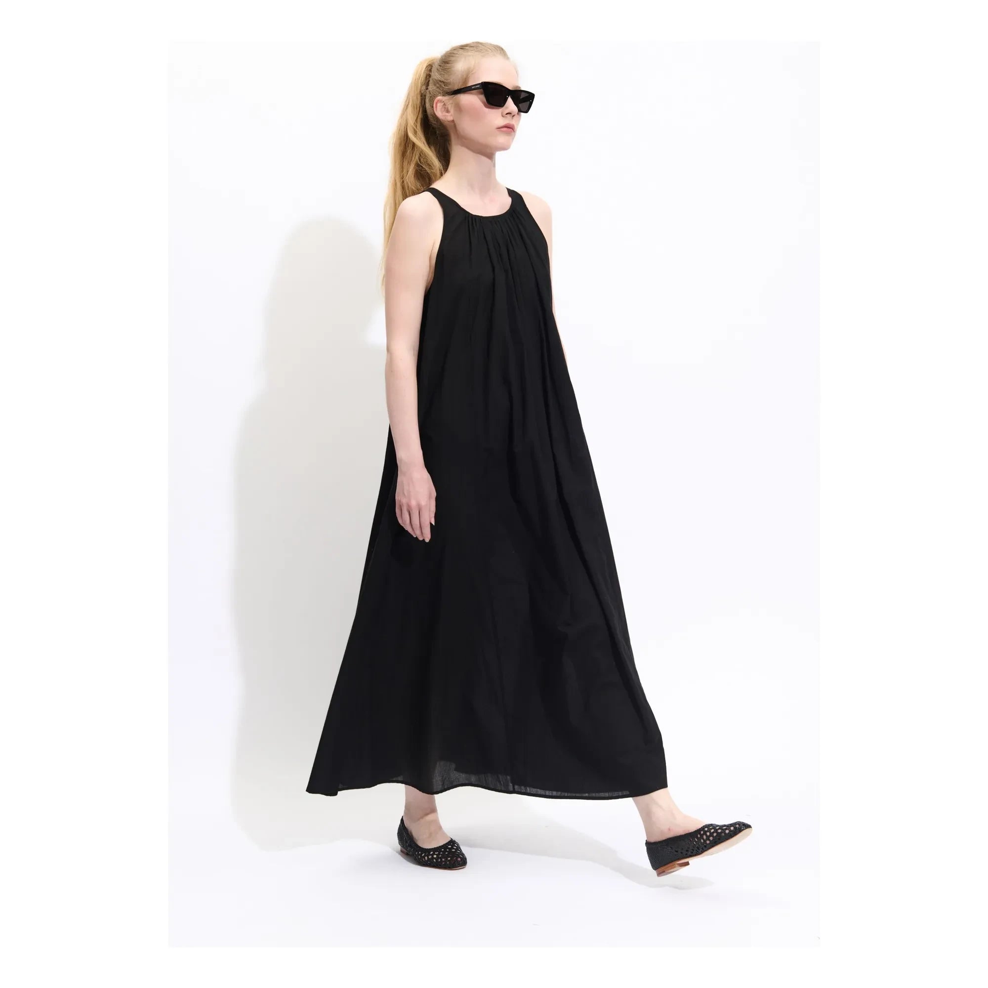 BELLEPIECE - Biaccio Voile-Baumwollkleid | Schwarz