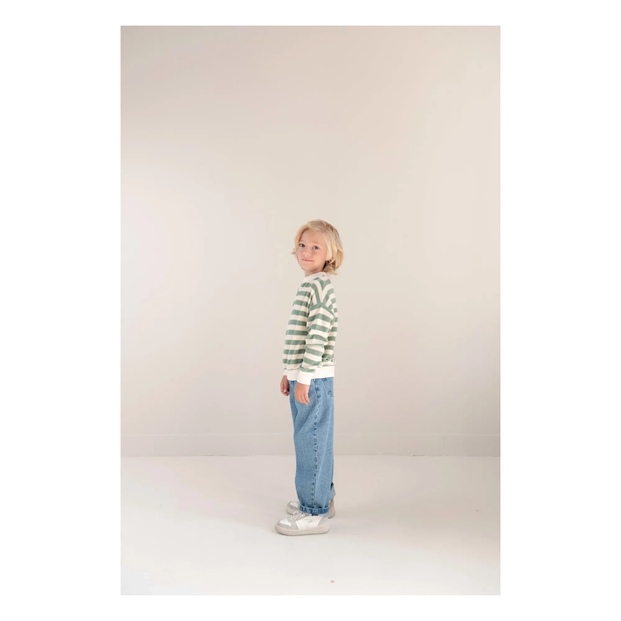 Jenest - Kay Gestreiftes Sweatshirt aus Bio-Baumwolle | Khaki