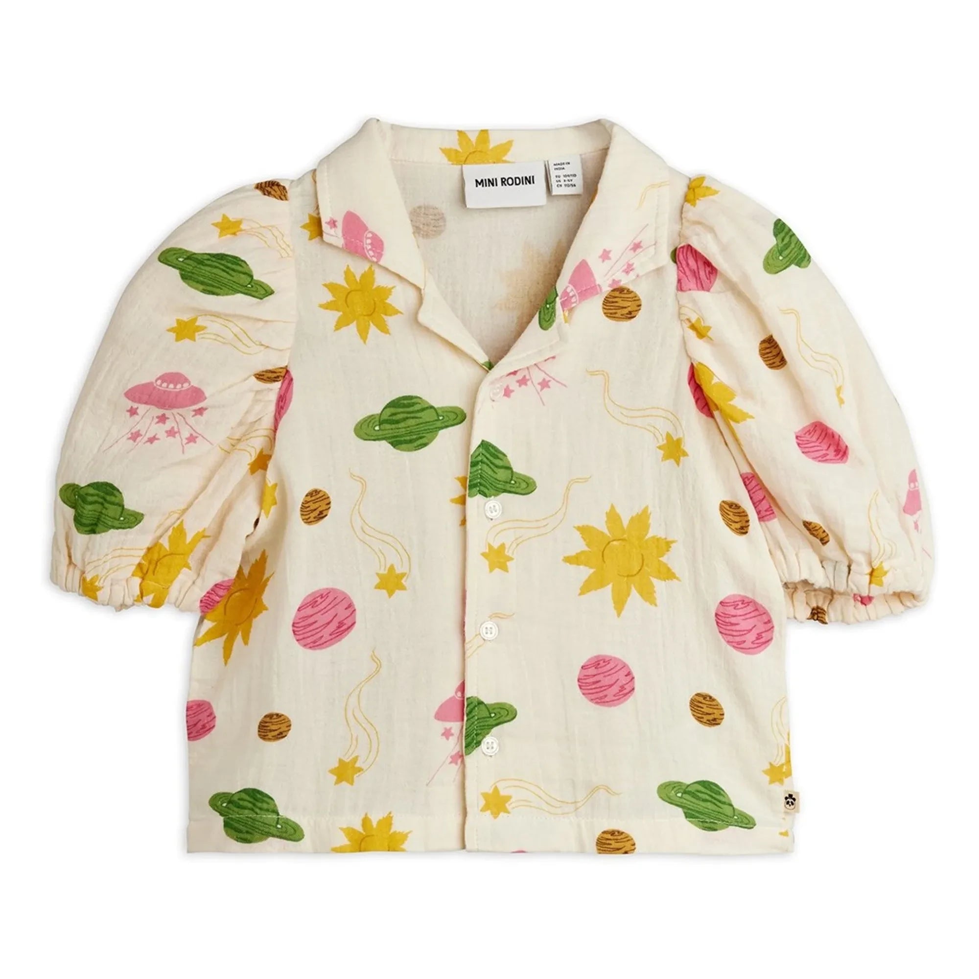 Mini Rodini - Bio-Baumwoll-Musselin-Stoffbluse | Ecru
