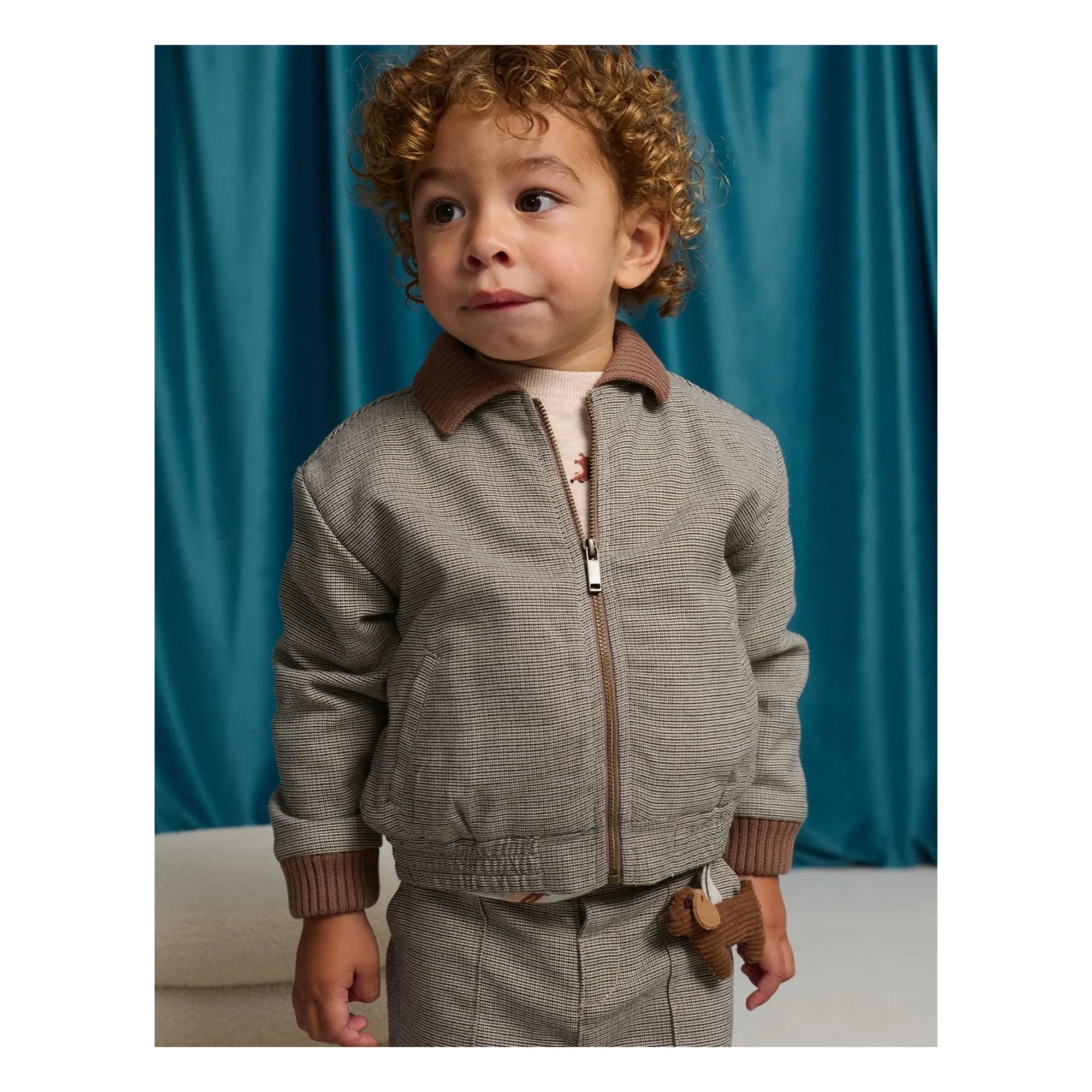 Gingersnaps - Leonardo Houndstooth Bebek Ceketi | Kahverengi