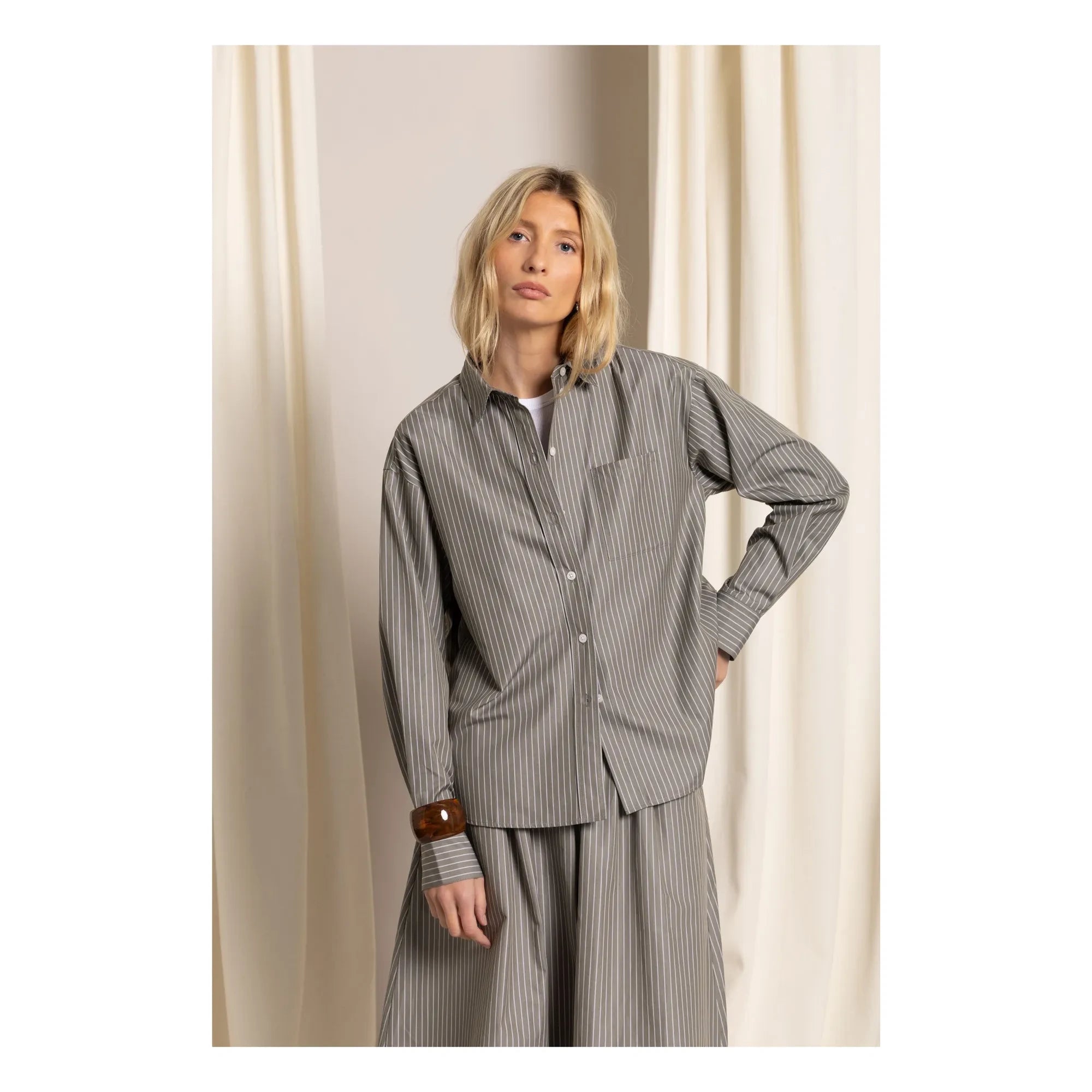 Smallable Woman - Kanel Gestreiftes Hemd | Grau